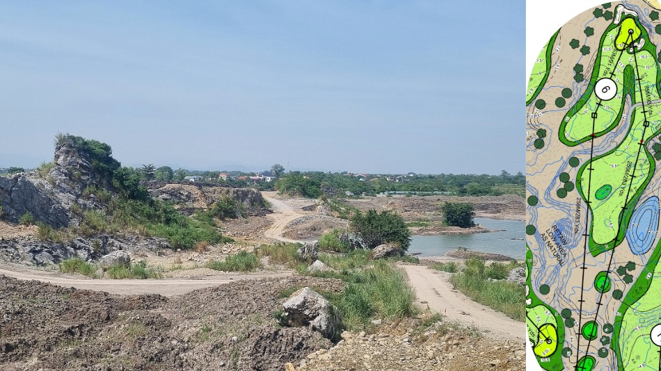 The sixth hole will be able to be played via the low ‘safe’ route or a hidden higher fairway on the left (Photo: Nicklaus Design)