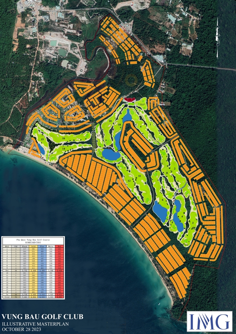 The masterplan for Eschuri Vung Bau, which has been routed through the Phú Quốc forest (Image: IMG Golf Design)