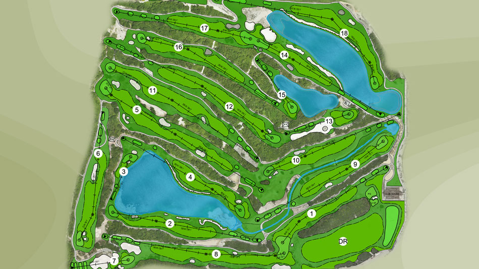 The course is routed within a tropical rainforest with three large lakes coming into play on seven holes, including the risk-reward par-five eighteenth (Image: Greg Norman Golf Course Design)
