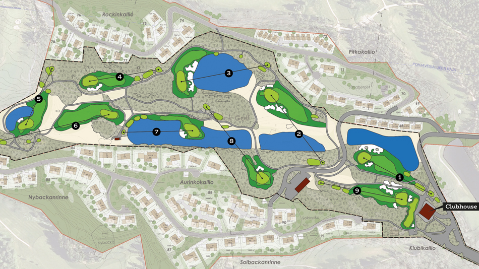 Six of the nine par threes at Rock Golf have water in play (Image: Tilander Golf Design)