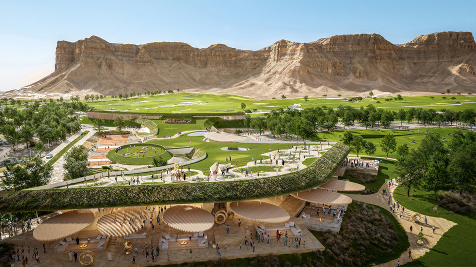 A visualisation of the clubhouse at Qiddiya, designed by New Zealand-based firm Pattersons (Image: Qiddiya Investment Company)