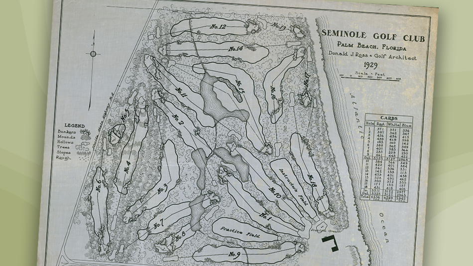 Hanse and Wagner are recapturing the green designs as detailed in Donald Ross’s 1929 plan for Seminole (Image: Tufts Archive)