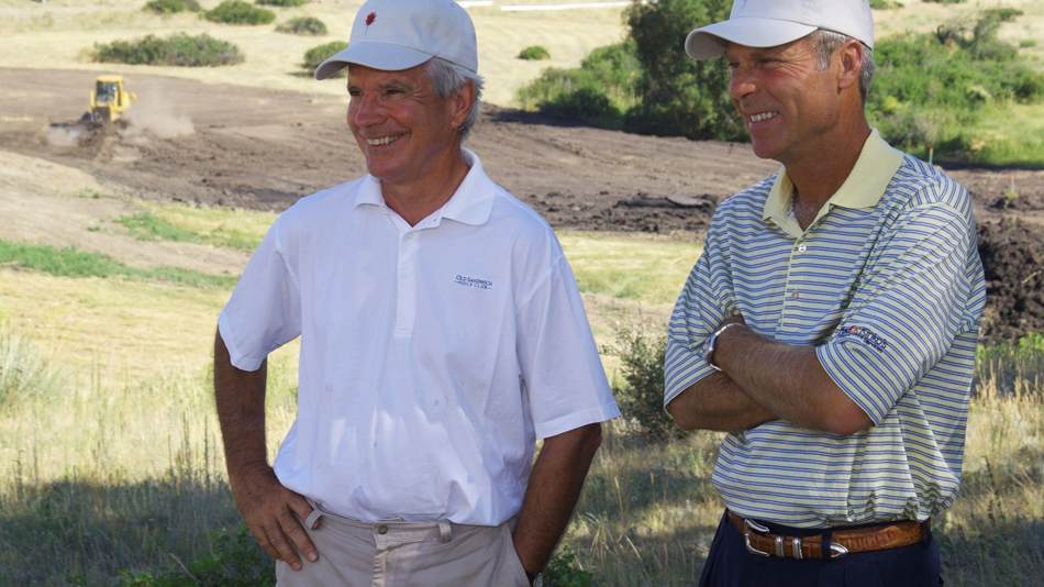 Coore with his long-time partner Ben Crenshaw on site at Colorado Golf Club, which opened in 2007 (Photo: Coore & Crenshaw)